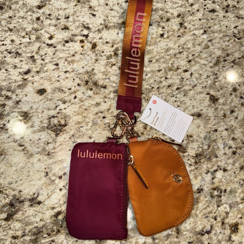 lululemon Key Chain Multicolor Women's Fabric Logo Strap Zipper Accent